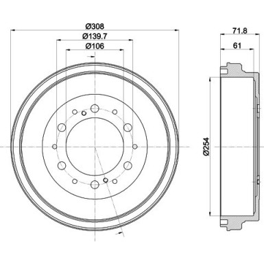 Hella | Bremstrommel | 8DT 355 302-421