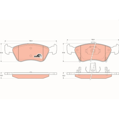 GDB3163 Bremsbelagsatz, Scheibenbremse COTEC