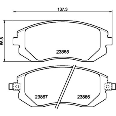 Hella | Bremsbelagsatz, Scheibenbremse | 8DB 355 010-211