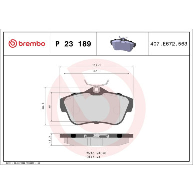 Brembo Bremsbelagsatz, Scheibenbremse PRIME LINE P 23 189