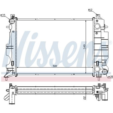 Nissens | Kühler, Motorkühlung | 64038A