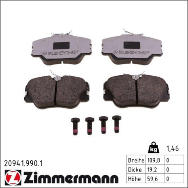 Zimmermann Bremsbelagsatz, Scheibenbremse rd:z 20941.990.1