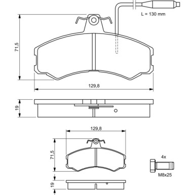 0 986 467 411 Bremsbelagsatz, Scheibenbremse