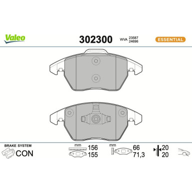 302300 Bremsbelagsatz, Scheibenbremse ESSENTIAL