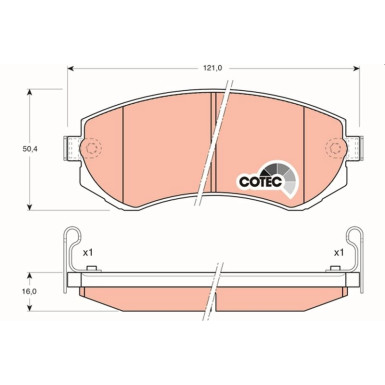 GDB3208 Bremsbelagsatz, Scheibenbremse COTEC