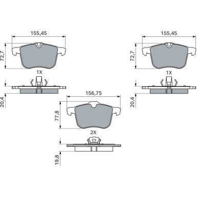 0 986 494 280 Bremsbelagsatz, Scheibenbremse