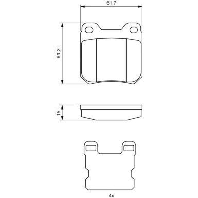 BOSCH Bremsbelagsatz, Scheibenbremse 0 986 490 500