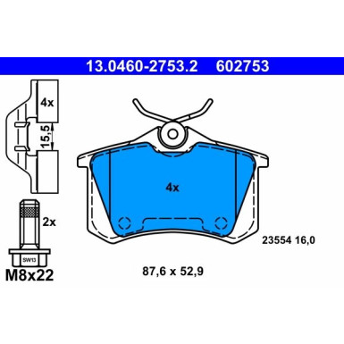 13.0460-2753.2 Bremsbelagsatz, Scheibenbremse