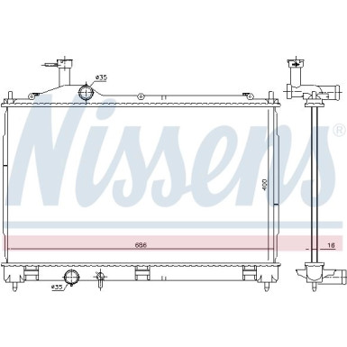 Nissens | Kühler, Motorkühlung | 628967