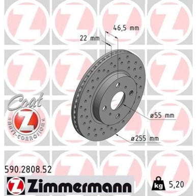 Zimmermann Bremsscheibe SPORT Z 590.2808.52