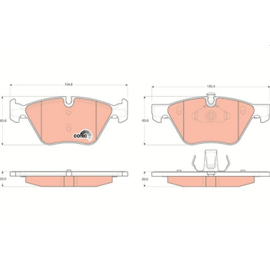 TRW Bremsbelagsatz, Scheibenbremse COTEC GDB1559
