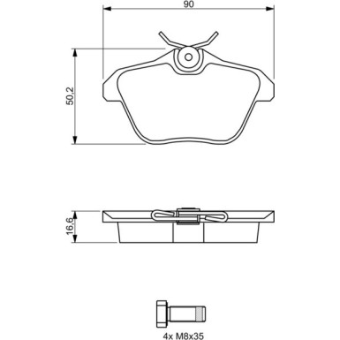 BOSCH Bremsbelagsatz, Scheibenbremse 0 986 494 020