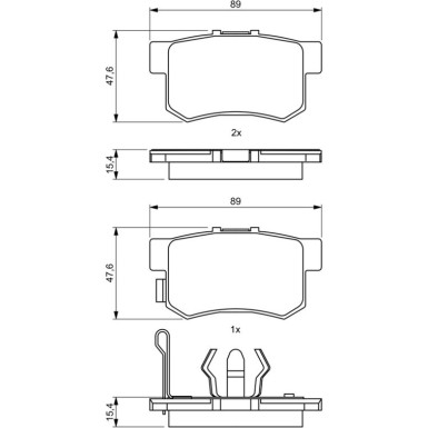 0 986 494 233 Bremsbelagsatz, Scheibenbremse