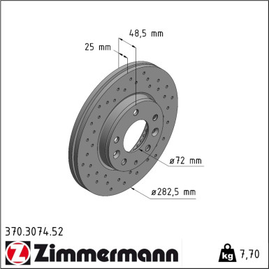 Zimmermann Bremsscheibe SPORT Z 370.3074.52