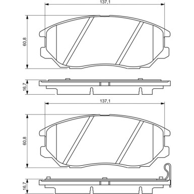 BOSCH Bremsbelagsatz, Scheibenbremse 0 986 494 347