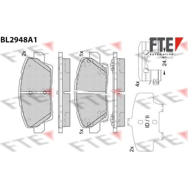 FTE | Bremsbelagsatz, Scheibenbremse | 9011192