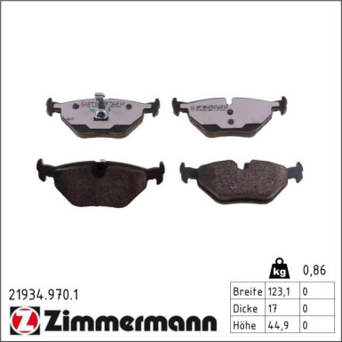 Zimmermann Bremsbelagsatz, Scheibenbremse rd:z 21934.970.1
