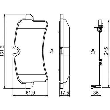 0 986 494 842 Bremsbelagsatz, Scheibenbremse