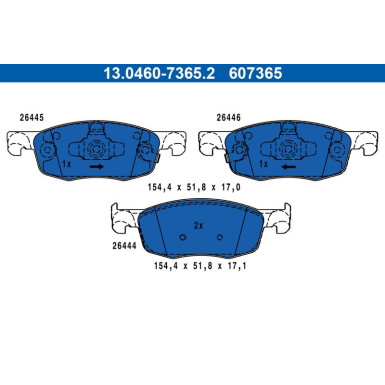 13.0460-7365.2 Bremsbelagsatz, Scheibenbremse