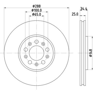 Hella | Bremsscheibe | 8DD 355 107-611