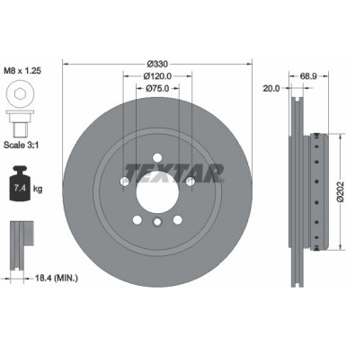 Textar | Bremsscheibe | 92265925
