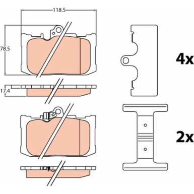 GDB4460 Bremsbelagsatz, Scheibenbremse