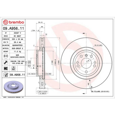 09.A956.11 Bremsscheibe PRIME LINE - UV Coated 09.A956.11 Bremsscheibe PRIME LINE - UV Coated