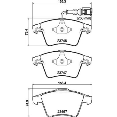 Hella | Bremsbelagsatz, Scheibenbremse | 8DB 355 011-441