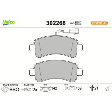 302268 Bremsbelagsatz, Scheibenbremse ESSENTIAL