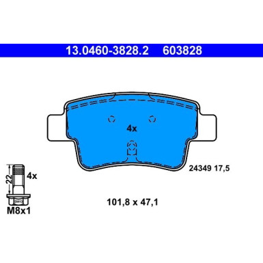 13.0460-3828.2 Bremsbelagsatz, Scheibenbremse