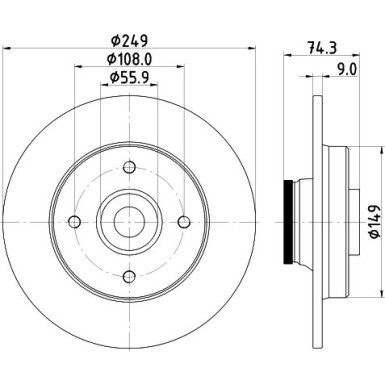 Hella | Bremsscheibe | 8DD 355 123-301