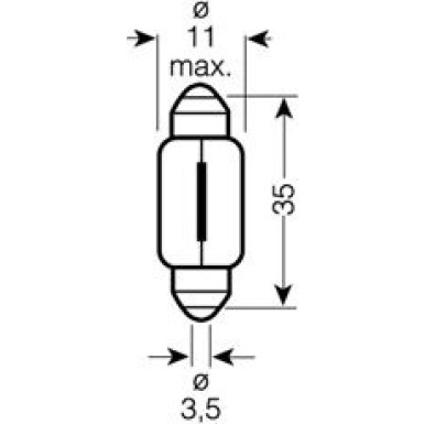 Osram | Glühlampe, Kennzeichenleuchte | Ultra Life C5W 12V 5W 36mm Doppelblister | 6418ULT-02B