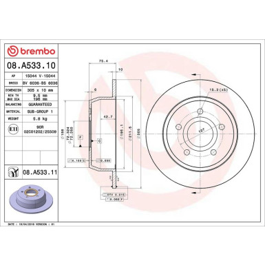 Brembo | Bremsscheibe | 08.A533.11