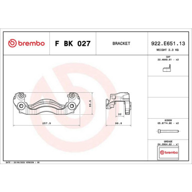 Brembo Bremssattelhaltersatz PRIME LINE F BK 027