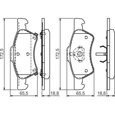 0 986 424 765 Bremsbelagsatz, Scheibenbremse