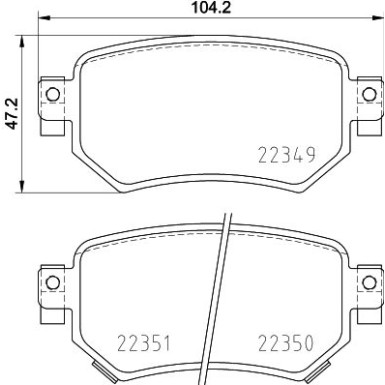 Hella | Bremsbelagsatz, Scheibenbremse | 8DB 355 025-561