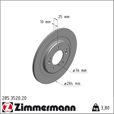 Zimmermann Bremsscheibe Coat Z 285.3520.20