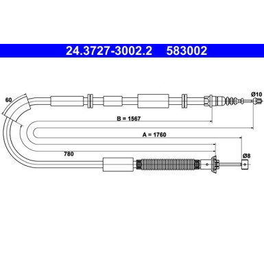 24.3727-3002.2 Seilzug, Feststellbremse 24.3727-3002.2 Seilzug, Feststellbremse