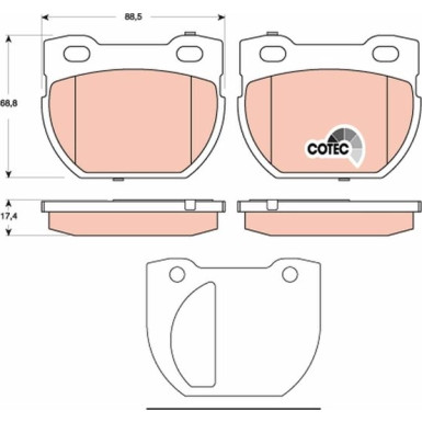 TRW Bremsbelagsatz, Scheibenbremse COTEC GDB1666