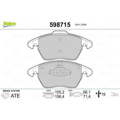 598715 Bremsbelagsatz, Scheibenbremse
