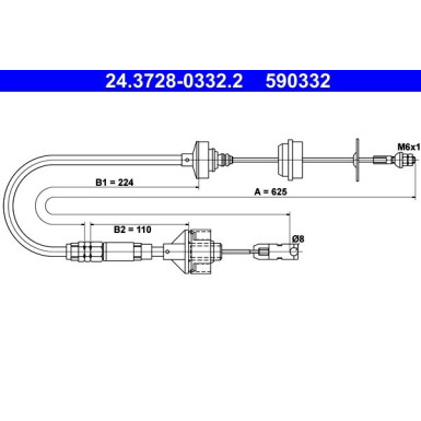 24.3728-0332.2 Seilzug, Kupplungsbetätigung 24.3728-0332.2 Seilzug, Kupplungsbetätigung