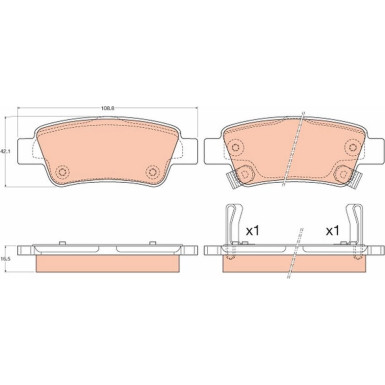 GDB3576 Bremsbelagsatz, Scheibenbremse