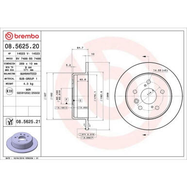 Brembo | Bremsscheibe | 08.5625.21