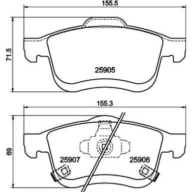 Hella | Bremsbelagsatz, Scheibenbremse | 8DB 355 021-801