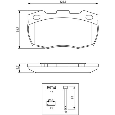 BOSCH Bremsbelagsatz, Scheibenbremse 0 986 494 291