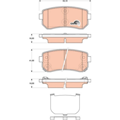 GDB3474 Bremsbelagsatz, Scheibenbremse COTEC