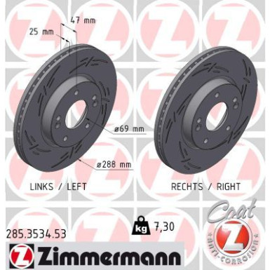 Zimmermann Bremsscheibe BLACK Z 285.3534.53 Zimmermann Bremsscheibe BLACK Z 285.3534.53