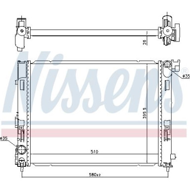 Nissens | Kühler, Motorkühlung | 606725