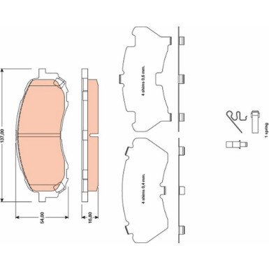 GDB3469 Bremsbelagsatz, Scheibenbremse