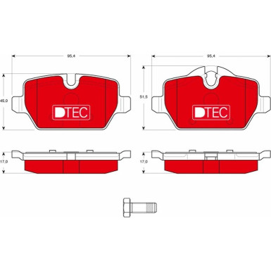 GDB1612DTE Bremsbelagsatz, Scheibenbremse DTEC COTEC
